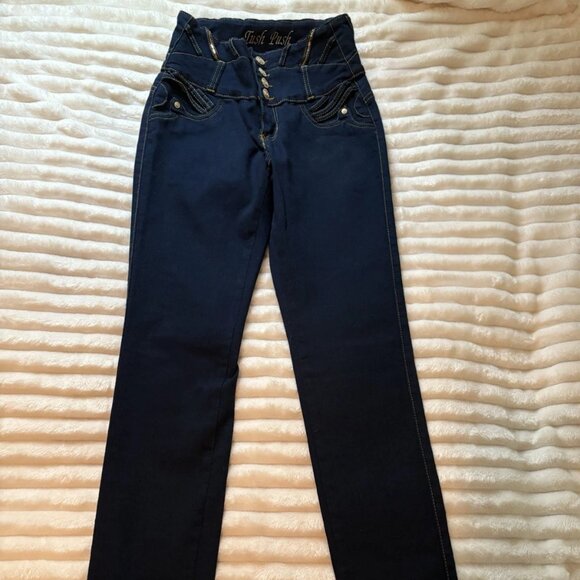 Tush push Girl's Junior's size 5 skinny Jeans stretch back pockets - Picture 2 of 8